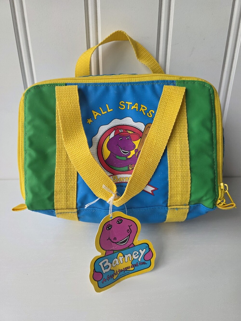 Vintage 1992 Barney All Stars Lyons Group Kids Lunch Bag Soft Shell 90s Retro